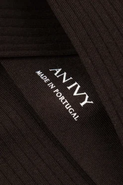 Ribbed Cotton Strømper, Brown, 43-46