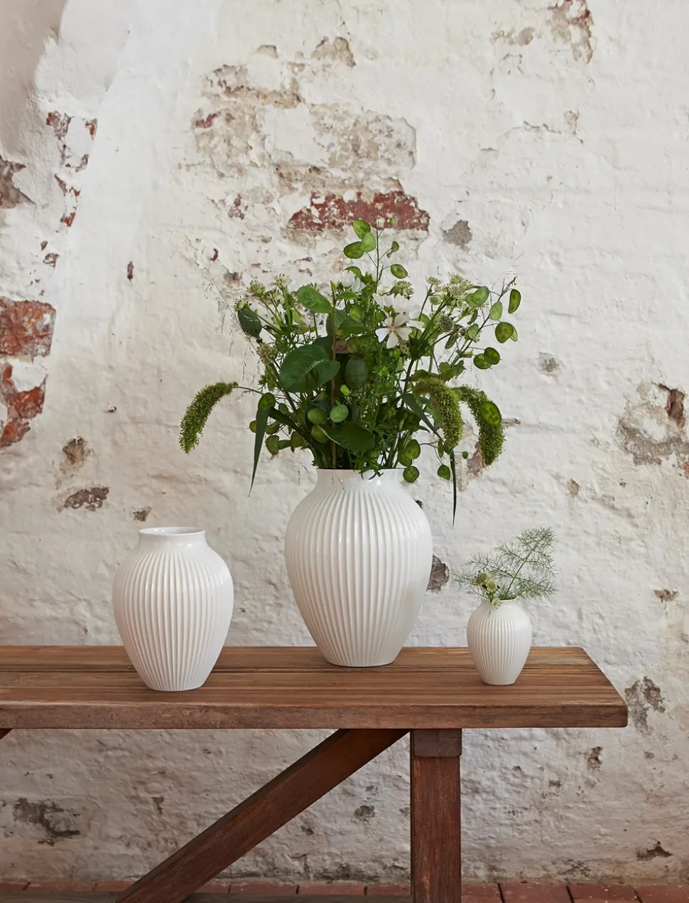 Riflet Vase, Hvid, H12,5 cm