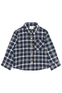 Riggs Flannel Skjorte, Navy Blazer Check, 110 cm