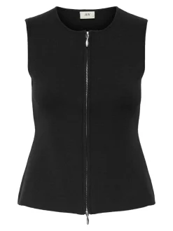 Riley Zip Vest, Black, M