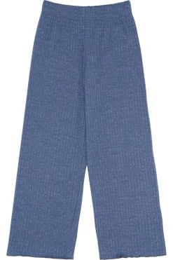 Rina Wide Glitter Rib Bukser, Navy Blazer, 146-152 cm