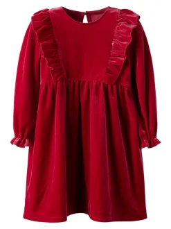 Rinne Velour Kjole, Jester Red, 110 cm