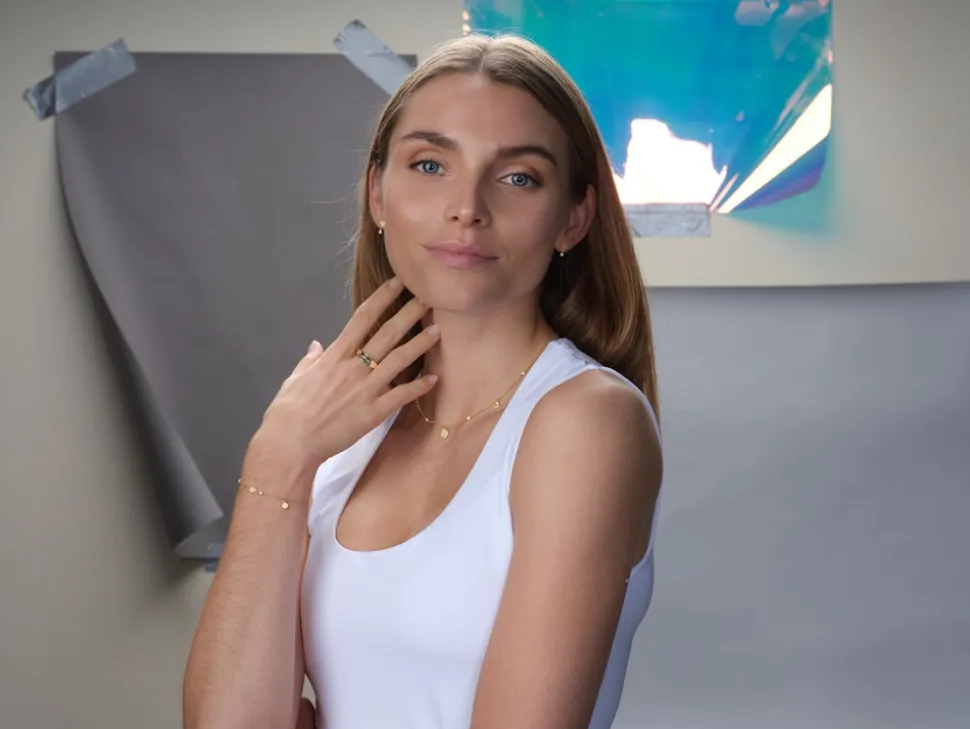 Ripples Armbånd, Gold Plated, 17+3 cm