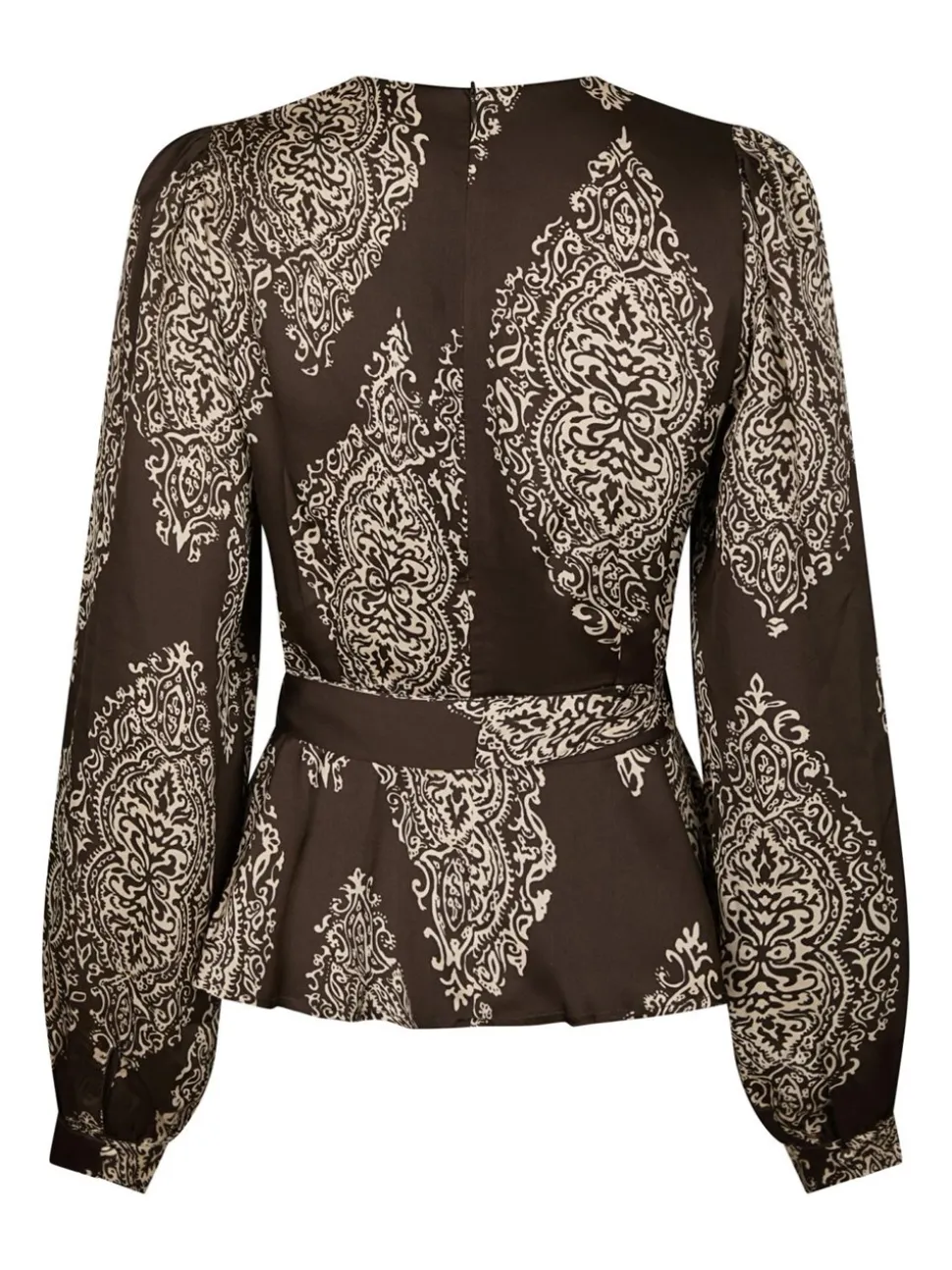 Rista Paisley Drop Bluse, Dark Brown, 36