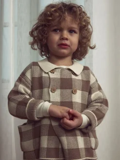 Robo Loose Knit Cardigan, Sepia Tint, 110 cm