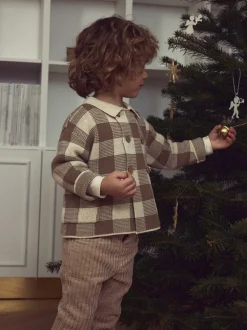 Robo Loose Knit Cardigan, Sepia Tint, 110 cm