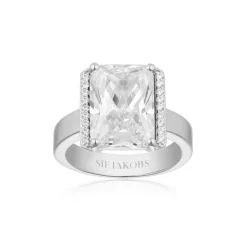 Roccanova Ring, Sølv/Hvid, 56