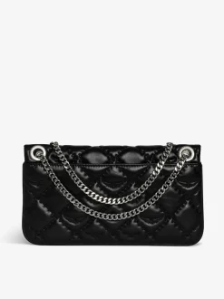 Rock II Quilted Monogram Clutch, Black