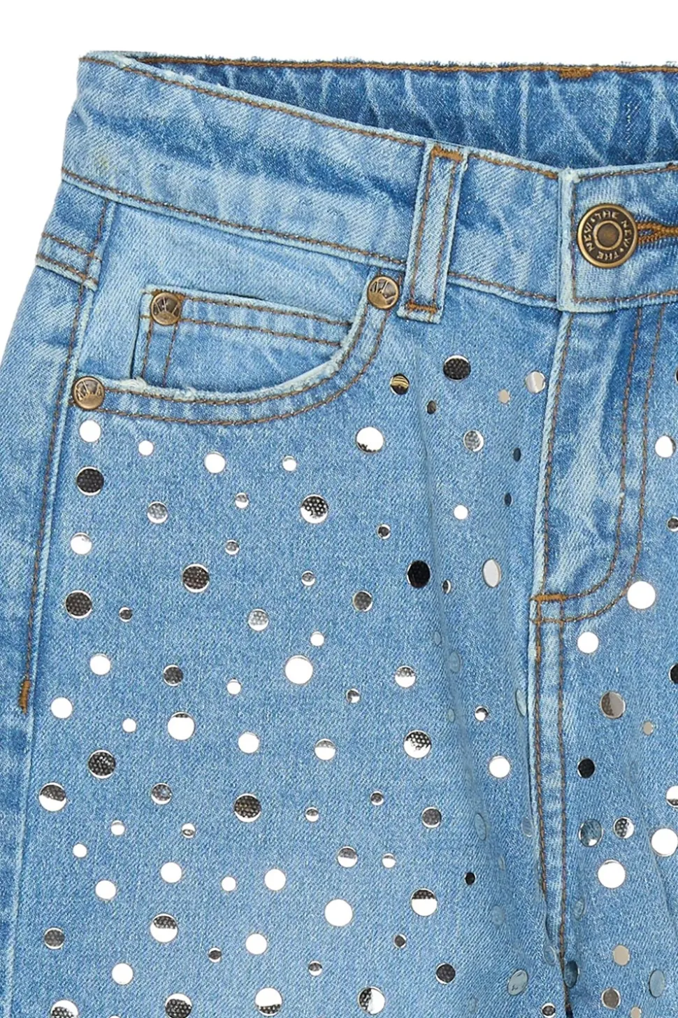 Romina Mom Fit Jeans, Light Blue Denim, 134-140 cm