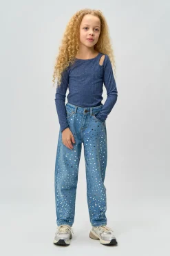 Romina Mom Fit Jeans, Light Blue Denim, 134-140 cm