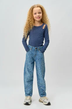 Romina Mom Fit Jeans, Light Blue Denim, 134-140 cm