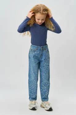 Romina Mom Fit Jeans, Light Blue Denim, 134-140 cm