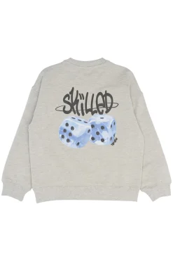 Ron Oversize Sweatshirt, Light Grey Melange, 134-140 cm