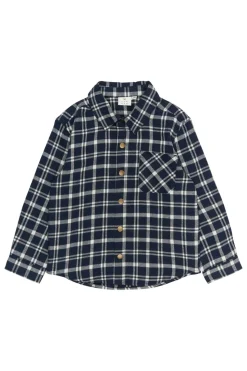 Ronan Flannel Skjorte, Navy Blazer Check, 122-128 cm