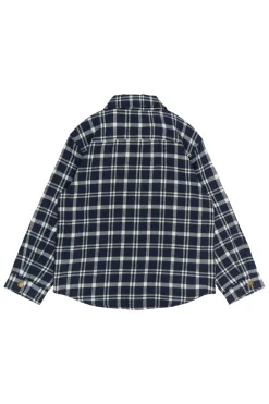 Ronan Flannel Skjorte, Navy Blazer Check, 122-128 cm