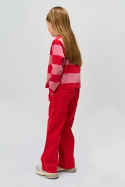 Rook Langærmet Pique Polo, Ski Patrol Striped, 134-140 cm