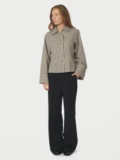 Rosa Checked Skjorte, Beige, 38