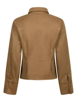 Rosa Faux Suede Skjorte, Cognac, 36