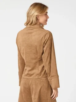 Rosa Faux Suede Skjorte, Cognac, 36