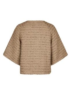 Rosella Boucle Mini Jakke, Taupe, 38