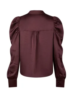 Rosslyn Heavy Sateen Bluse, Burgundy, 38
