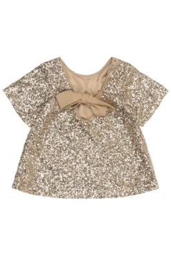 Rupa Sequin Bluse, Gold, 146-152 cm