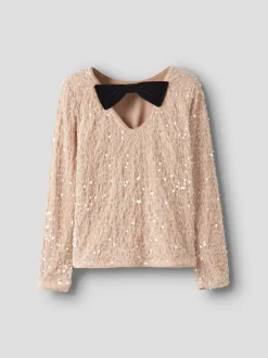 Rusitta Bow Bluse, Jet Stream, 134-140 cm