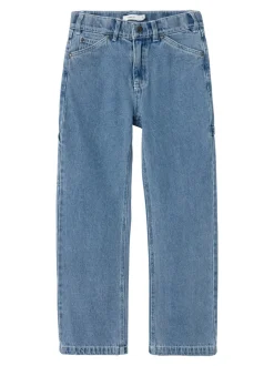 Ryan Straight Jeans, Medium Blue Denim, 128 cm