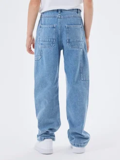 Ryan Straight Jeans, Medium Blue Denim, 128 cm