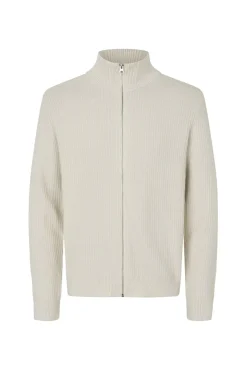 Sadem Zip Cardigan, Silver Birch, L