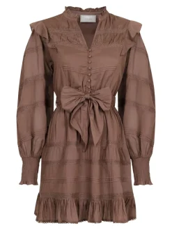 Salli S Voile Kjole, Light Brown, 38