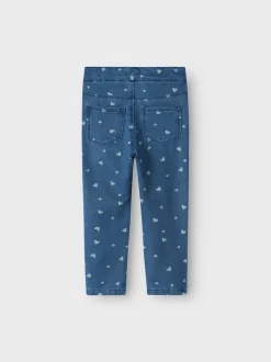 Salli Slim Denim Leggings, Medium Blue Denim, 116 cm