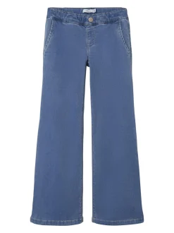 Salli Wide Jeans, Light Blue Denim, 116 cm