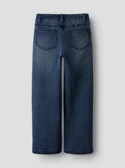Salli X-Wide Jeans, Dark Blue Denim, 128 cm