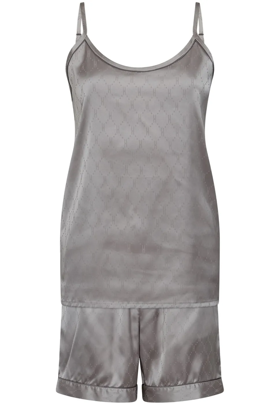 Satin Short Natsæt, Grey, M