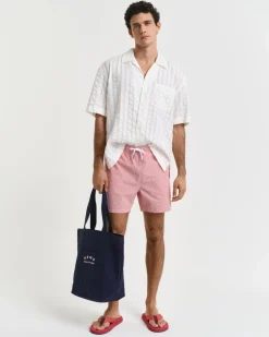 Seersucker Badeshorts, Ruby Red, XXL