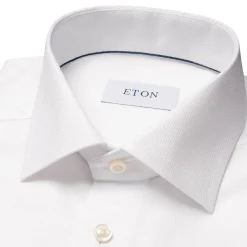 Semi Solid Signature Twill Slim Skjorte, White, 41