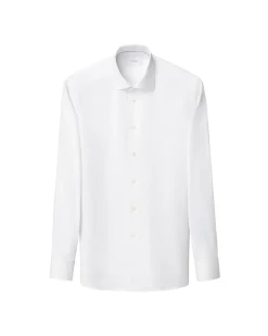 Semi-Solid Twill Contemporary Skjorte, White, 40