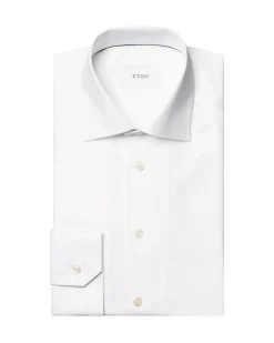 Semi-Solid Twill Contemporary Skjorte, White, 40