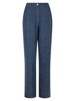 Shaya Denim Structure Bukser, Dark Blue, 34