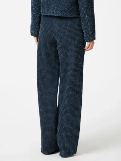 Shaya Denim Structure Bukser, Dark Blue, 34