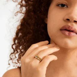 Shift 2-pak Ringe, Gold Plated