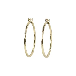 Shiny Medium Creoler, Gold Plated Brass