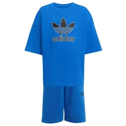 Short Tee Big Logo Execution Sæt, Blue/Black, 122 cm