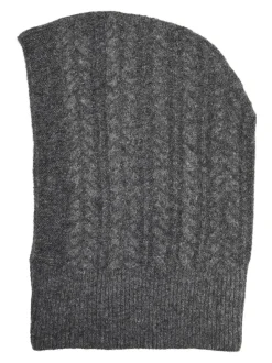 Sia Cable Balaclava, Dark Grey Melange
