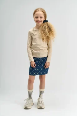 Sigga Rib Bluse, Gardenia, 146-152 cm