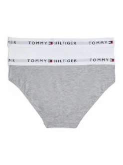 Signature Logo Waistband 2-pak Briefs, White/Light Grey Heather, 128-140 cm