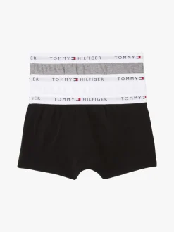 Signature Logo Waistband 3-pak Trunks, White/Gry Htr/Black, 152-164 cm