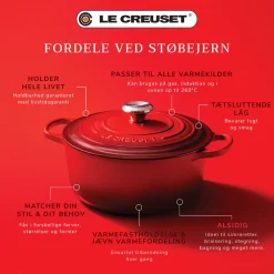 Signature Rund Støbejernsgryde, Cerise, 6,7 L