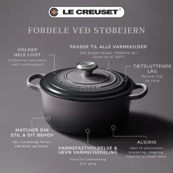 Signature Rund Støbejernsgryde, Flint, 6,7 L